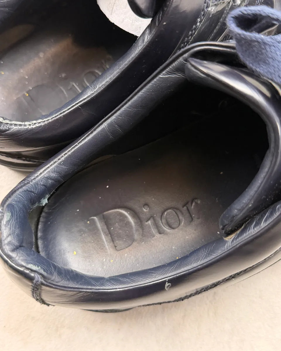 AW2007 Dior Homme Navy Leather Sneakers by Hedi Slimane YEIxXtK 9