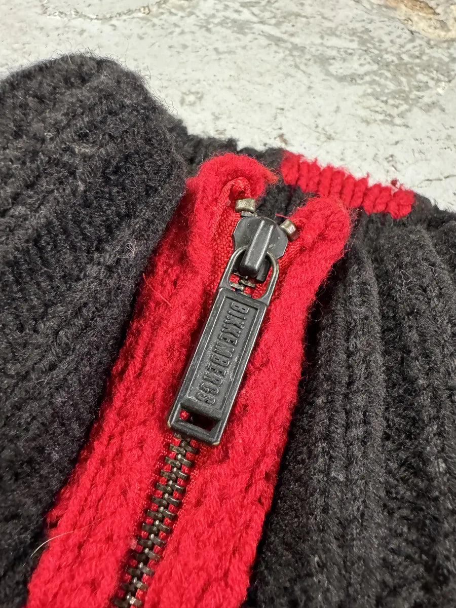 AW2007 Dirk Bikkembergs Black & Red Lined Wool Zip-up Sweater VgjVQmi 6