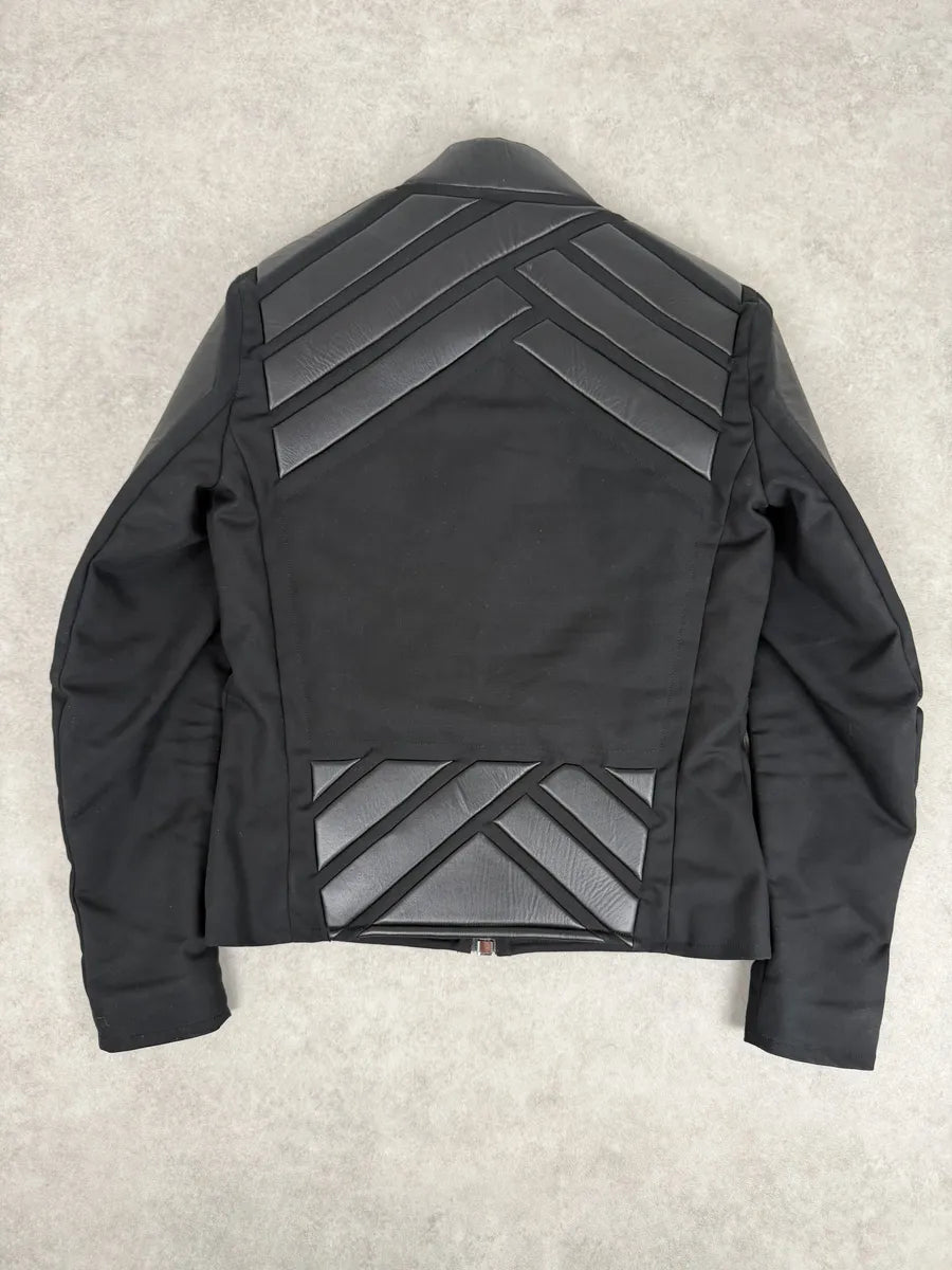AW2007 Dirk Bikkembergs Black Leather Quilted Motorcycle Jacket tjNLTQA 1