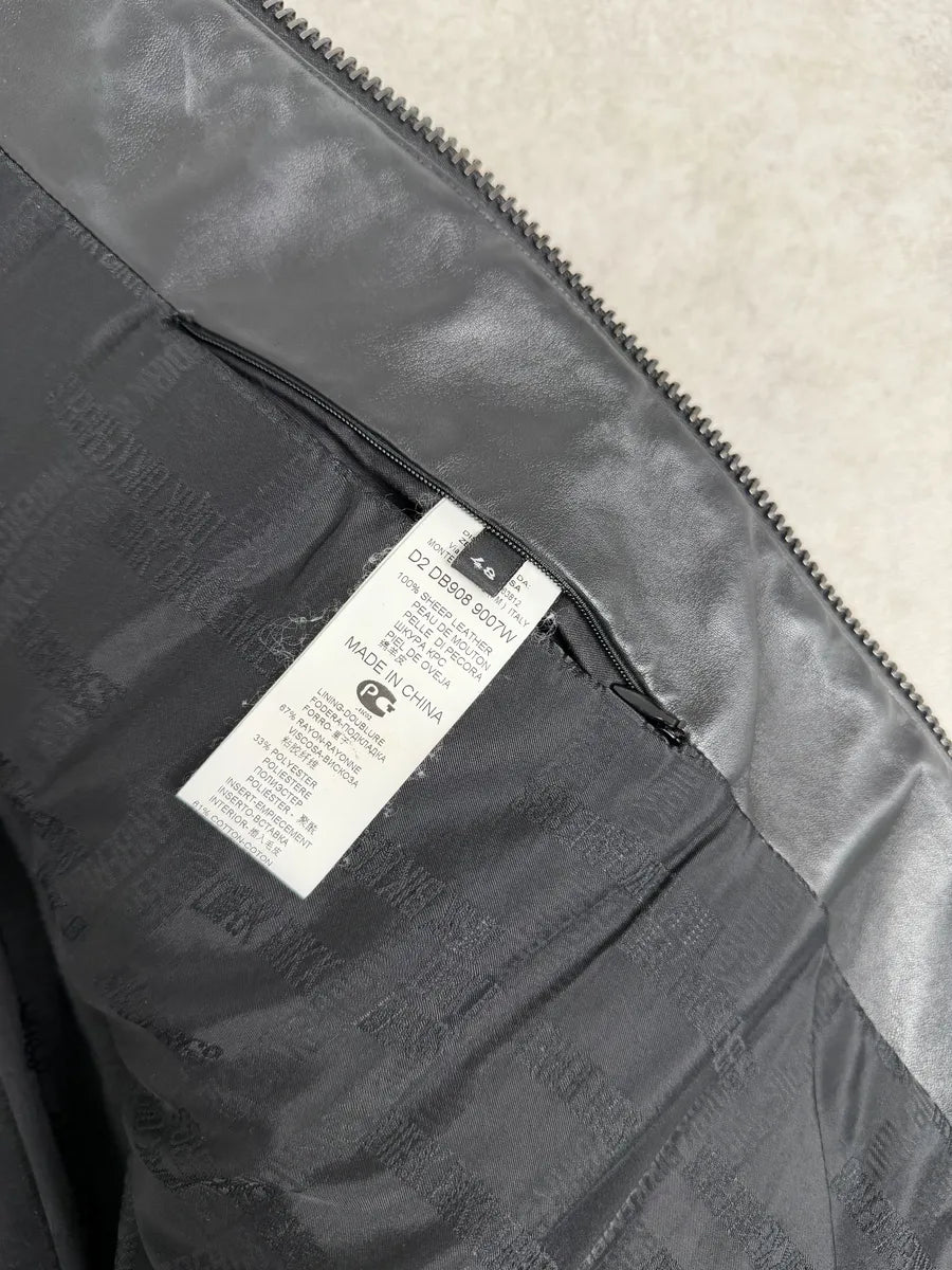 AW2007 Dirk Bikkembergs Black Leather Quilted Motorcycle Jacket tjNLTQA 7