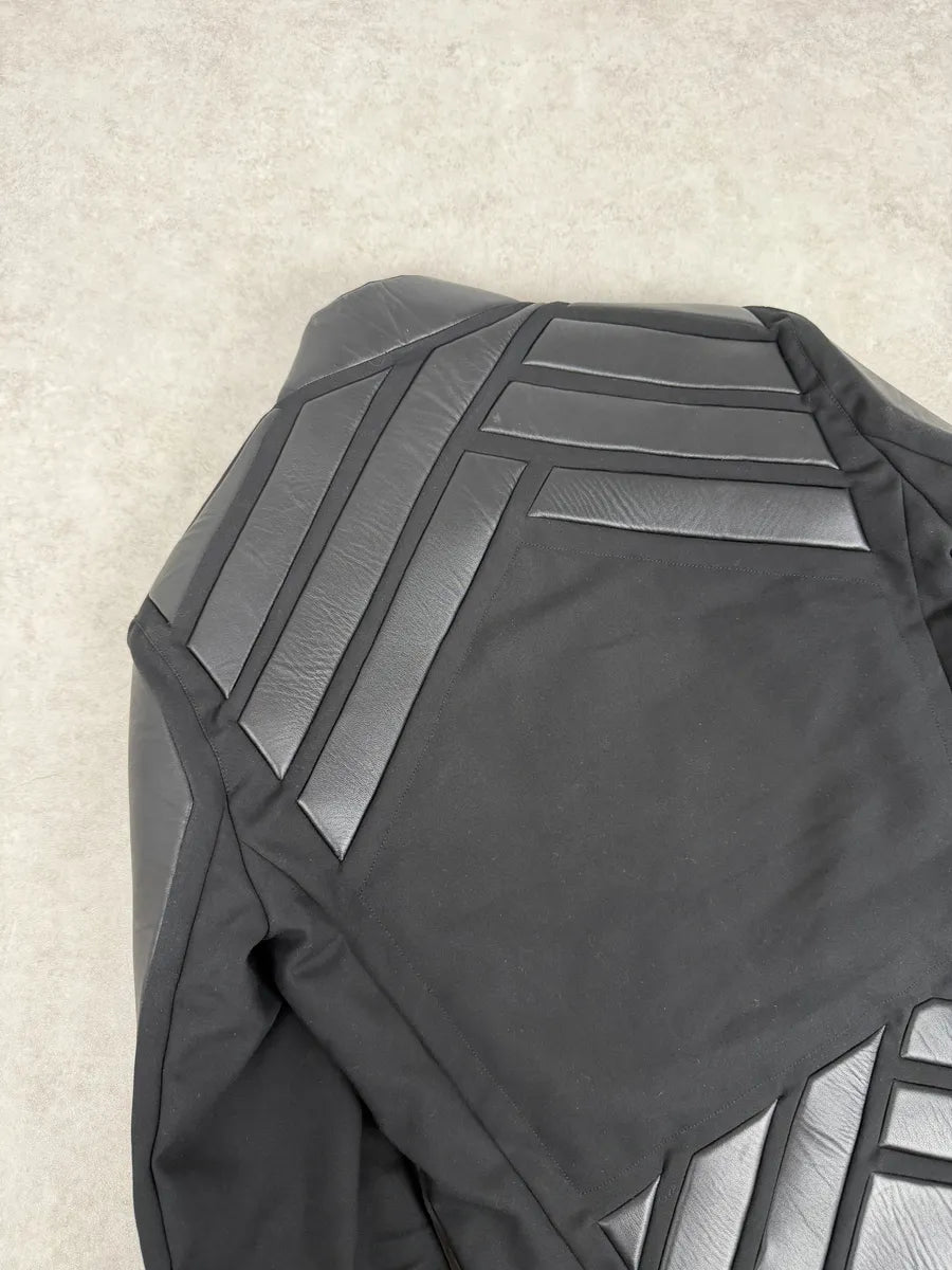 AW2007 Dirk Bikkembergs Black Leather Quilted Motorcycle Jacket tjNLTQA 9