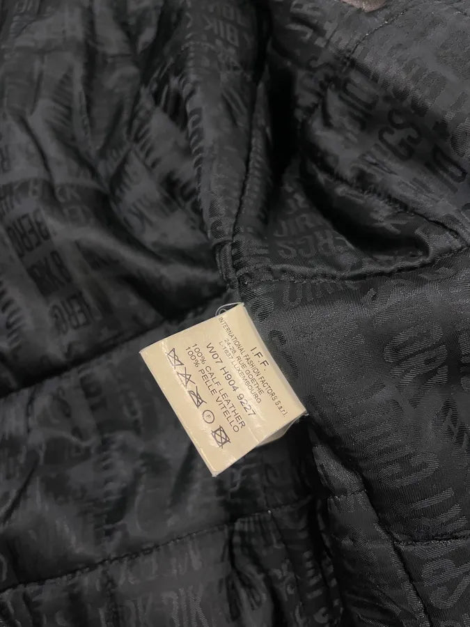AW2007 Dirk Bikkembergs Layered High Collar Brown Leather Jacket ugrQOqL 10