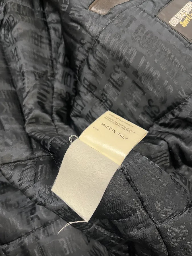 AW2007 Dirk Bikkembergs Layered High Collar Brown Leather Jacket ugrQOqL 11