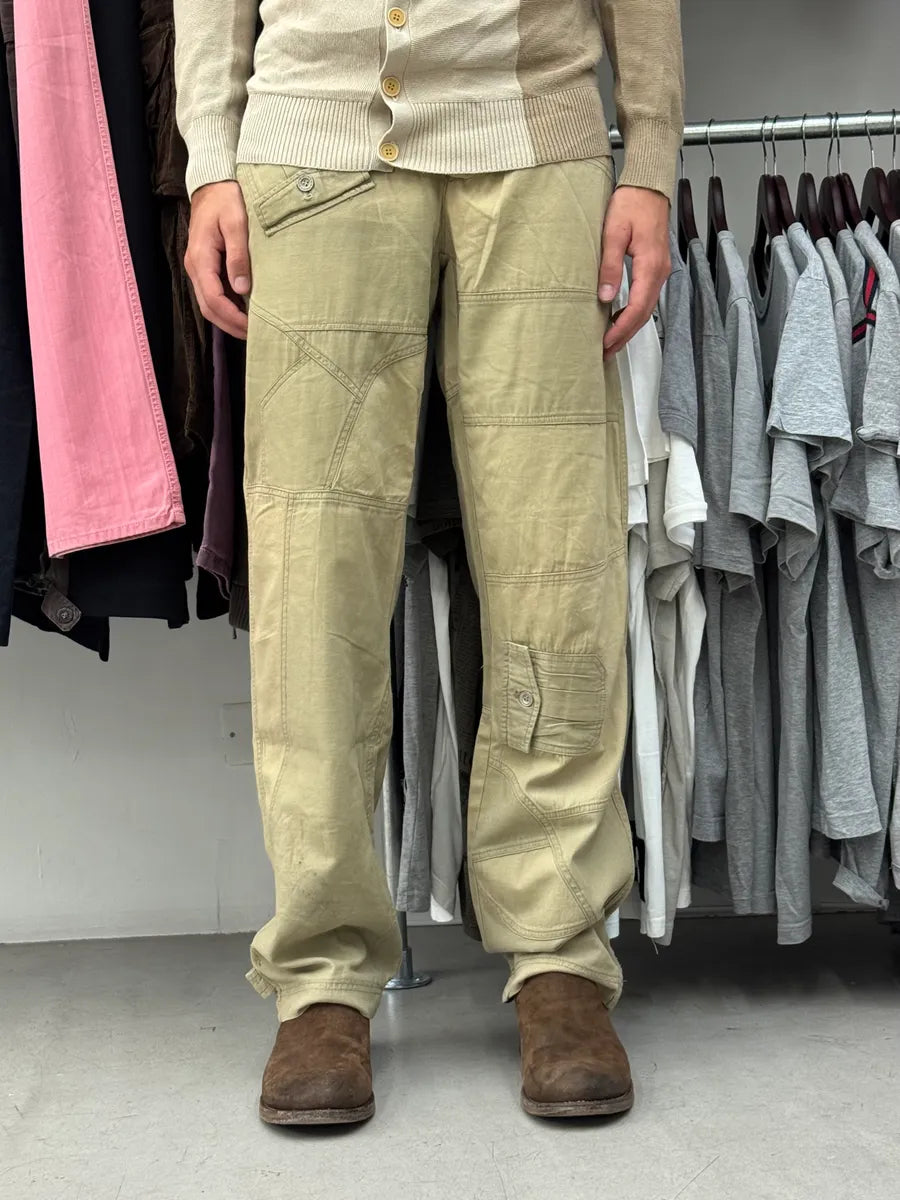 AW2007 Dolce & Gabbana Beige Patchworks Cargo Pants duZzVbz 1