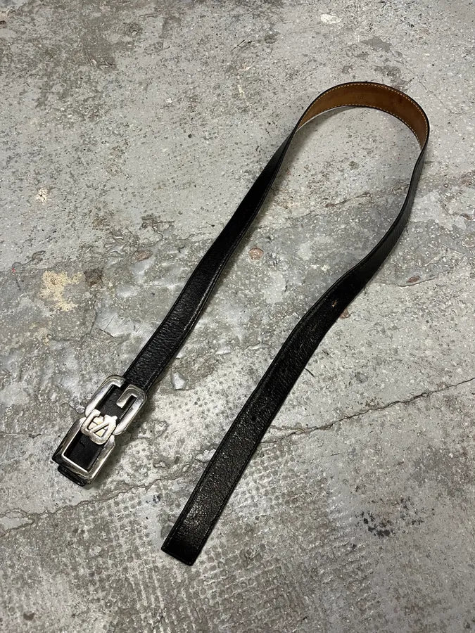 AW2007 Dolce & Gabbana Black Leather Propaganda Belt (OS) hUWsjux 4