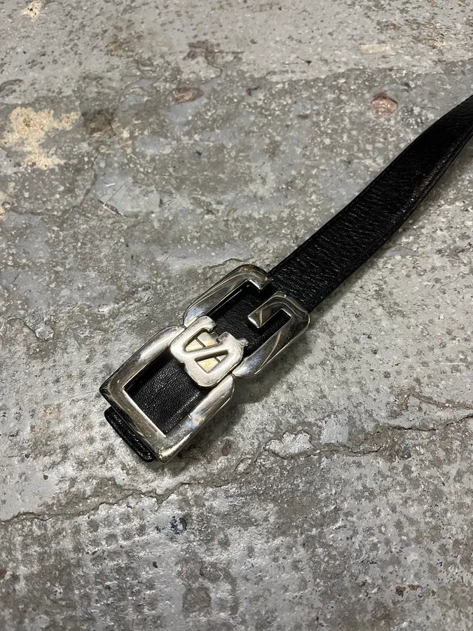 AW2007 Dolce & Gabbana Black Leather Propaganda Belt hUWsjux 6