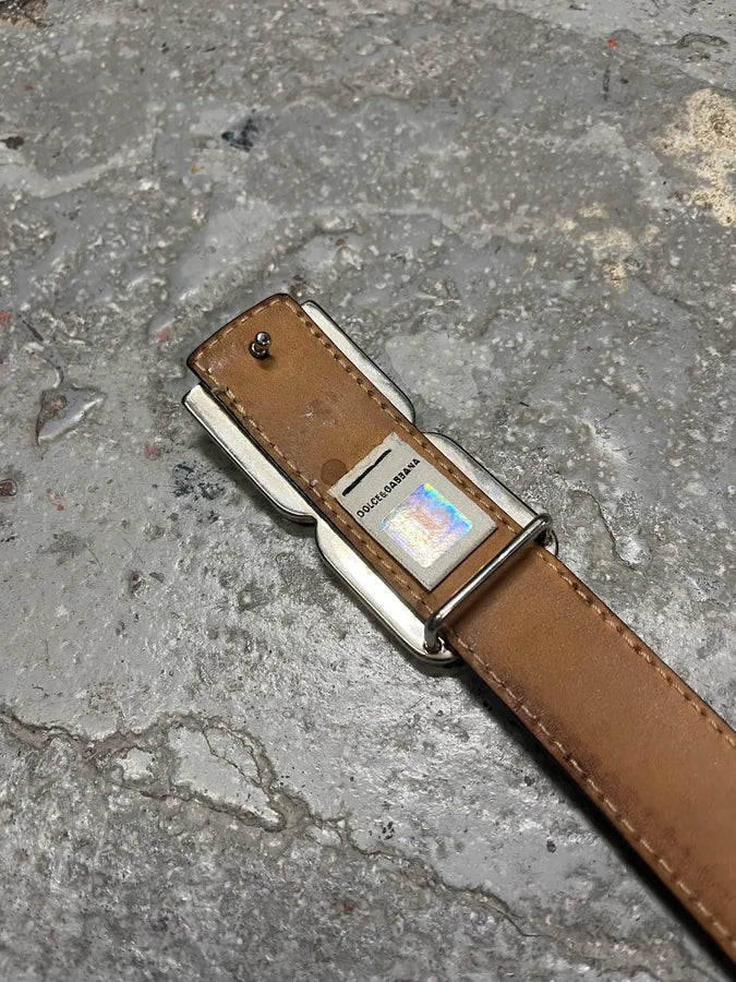 AW2007 Dolce & Gabbana Black Leather Propaganda Belt hUWsjux 7