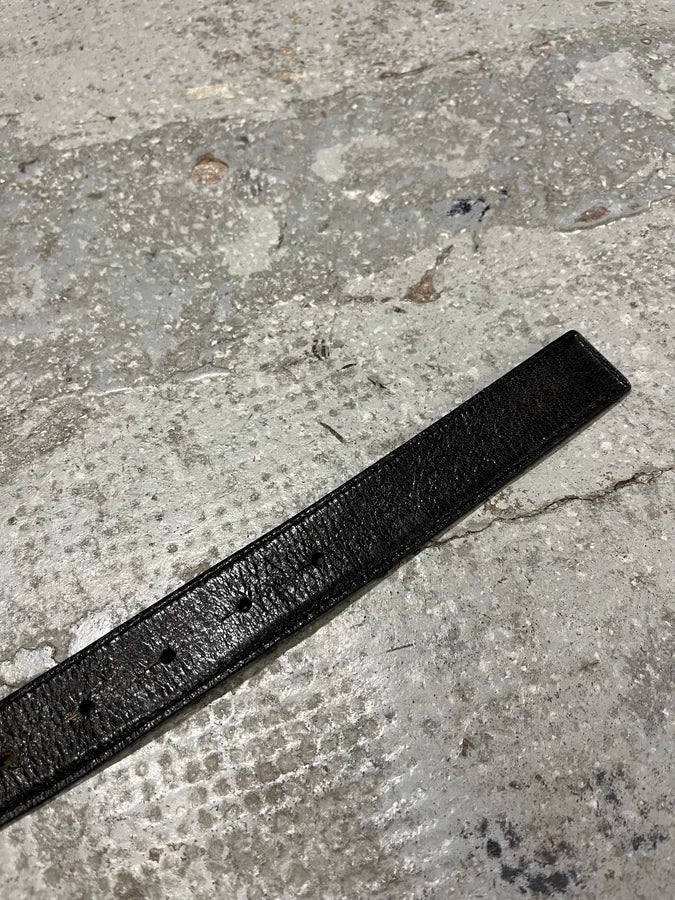 AW2007 Dolce & Gabbana Black Leather Propaganda Belt (OS) hUWsjux 8