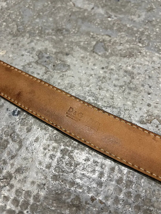 AW2007 Dolce & Gabbana Black Leather Propaganda Belt hUWsjux 9