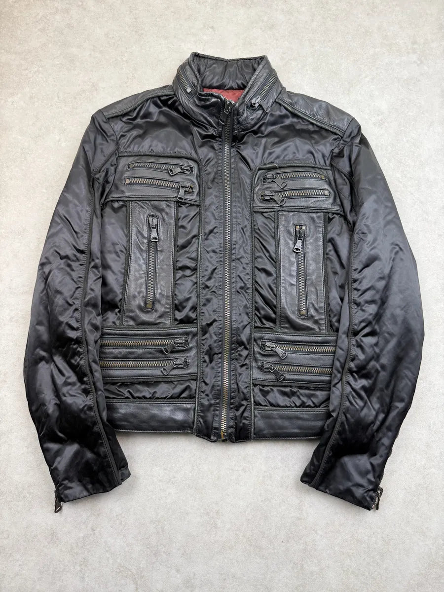 AW2007 Dolce & Gabbana Black Multi Zips Biker Jacket aNWtDuU 0
