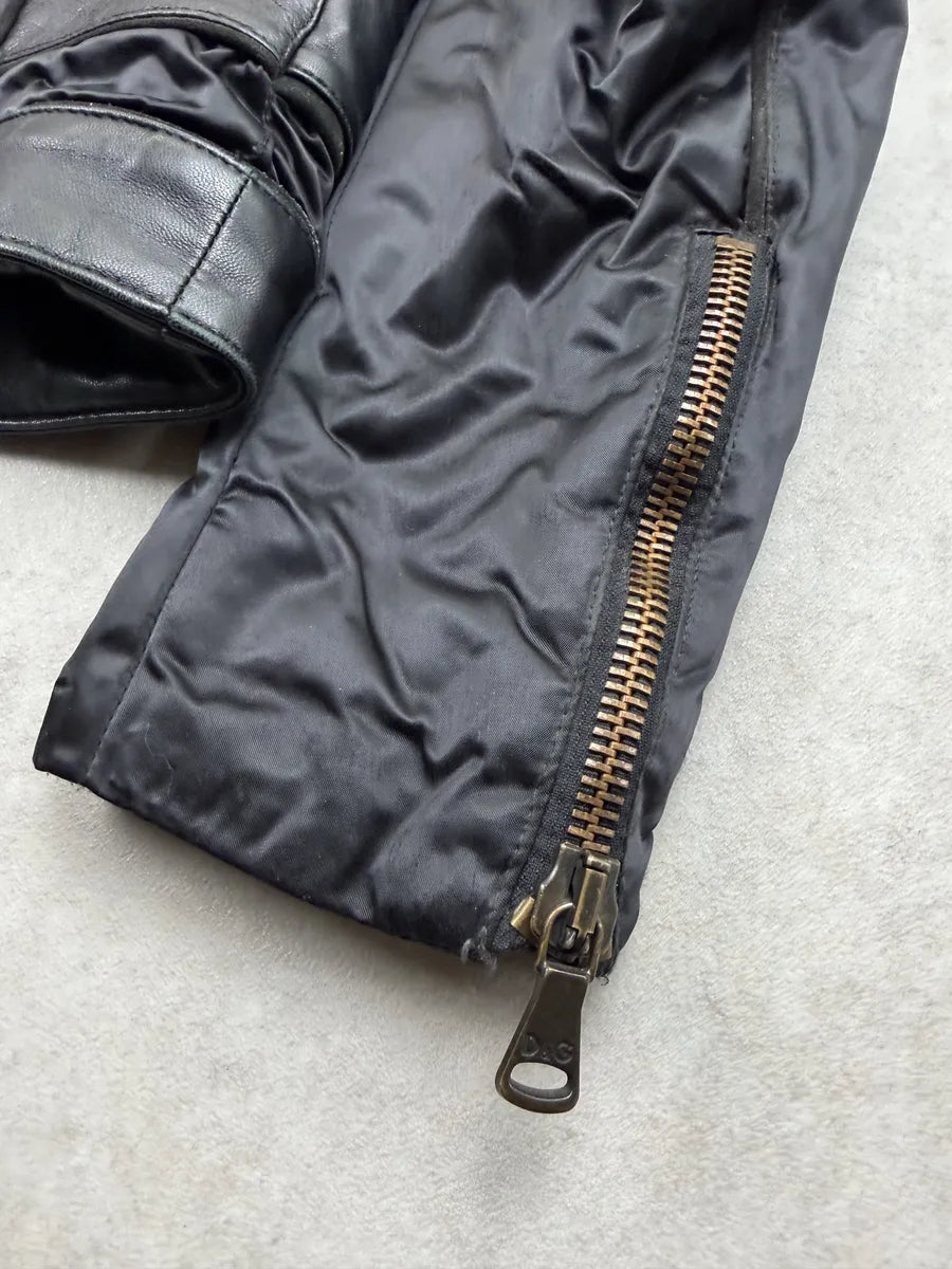 AW2007 Dolce & Gabbana Black Multi Zips Biker Jacket aNWtDuU 5