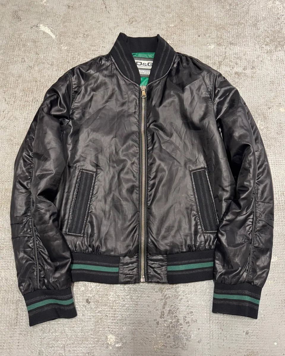 AW2007 Dolce & Gabbana Black Nylon Bomber Jacket SjnbQoq 0