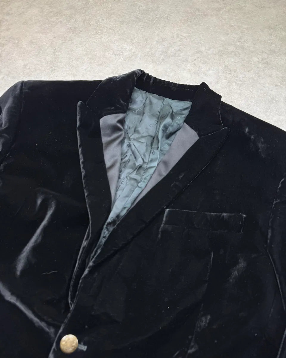 AW2007 Dolce & Gabbana Black Velvet Gold Button Blazer Jacket ybeTDfY 5