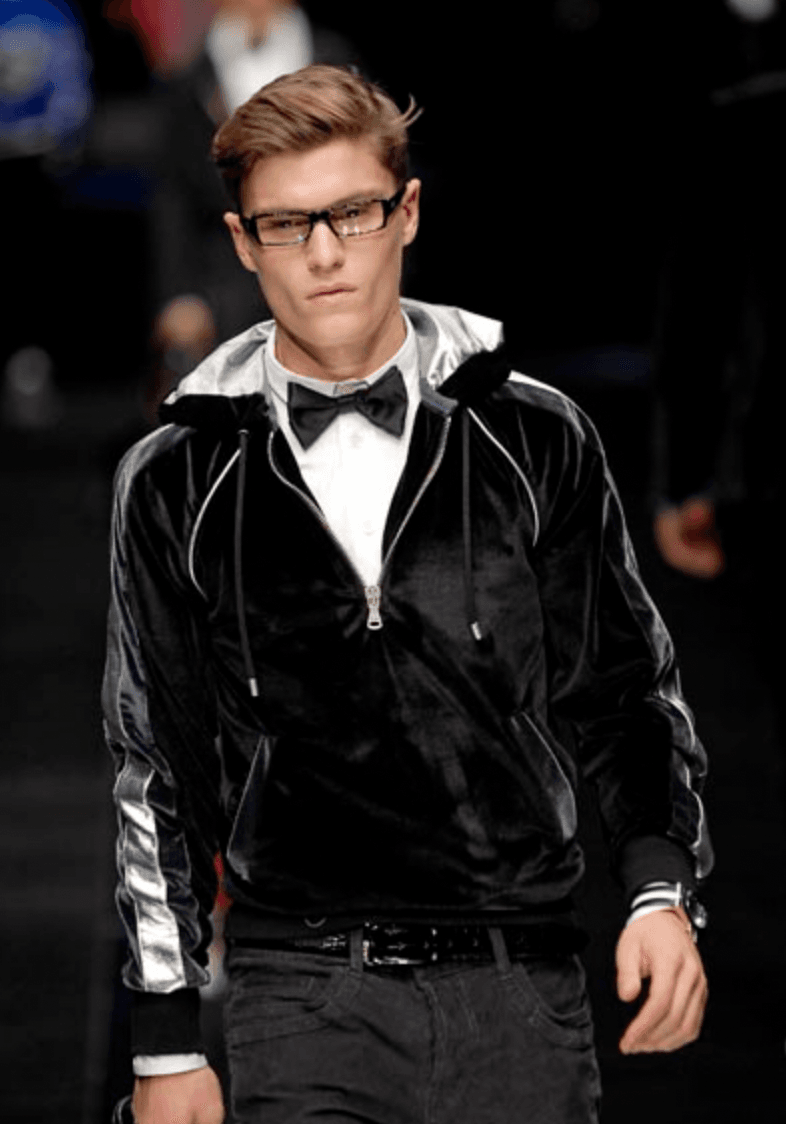 AW2007 Dolce & Gabbana Black Velvet Metallic Zip Hoodie yCssaLu 1