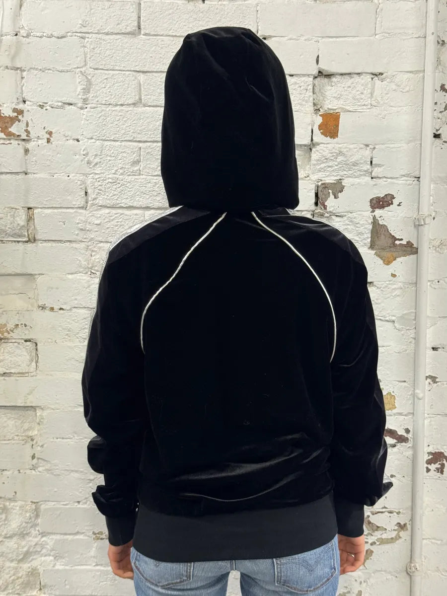 AW2007 Dolce & Gabbana Black Velvet Metallic Zip Hoodie yCssaLu 4