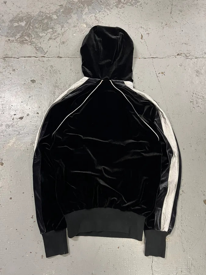 AW2007 Dolce & Gabbana Black Velvet Metallic Zip Hoodie yCssaLu 6