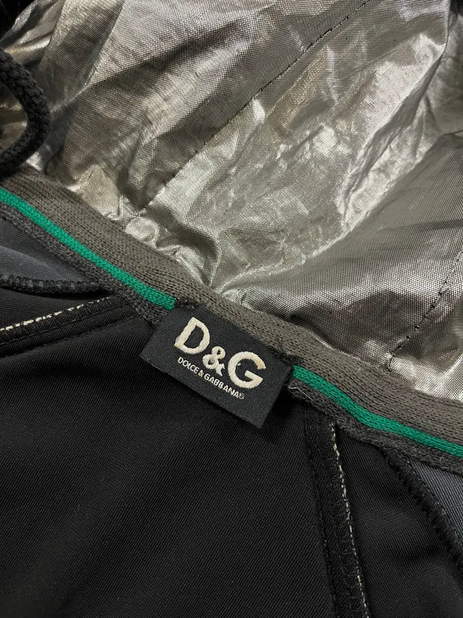 AW2007 Dolce & Gabbana Black Velvet Metallic Zip Hoodie yCssaLu 7