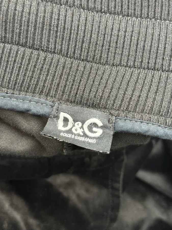 AW2007 Dolce & Gabbana Black Velvet Relax Sweatpants TShrkzj 11