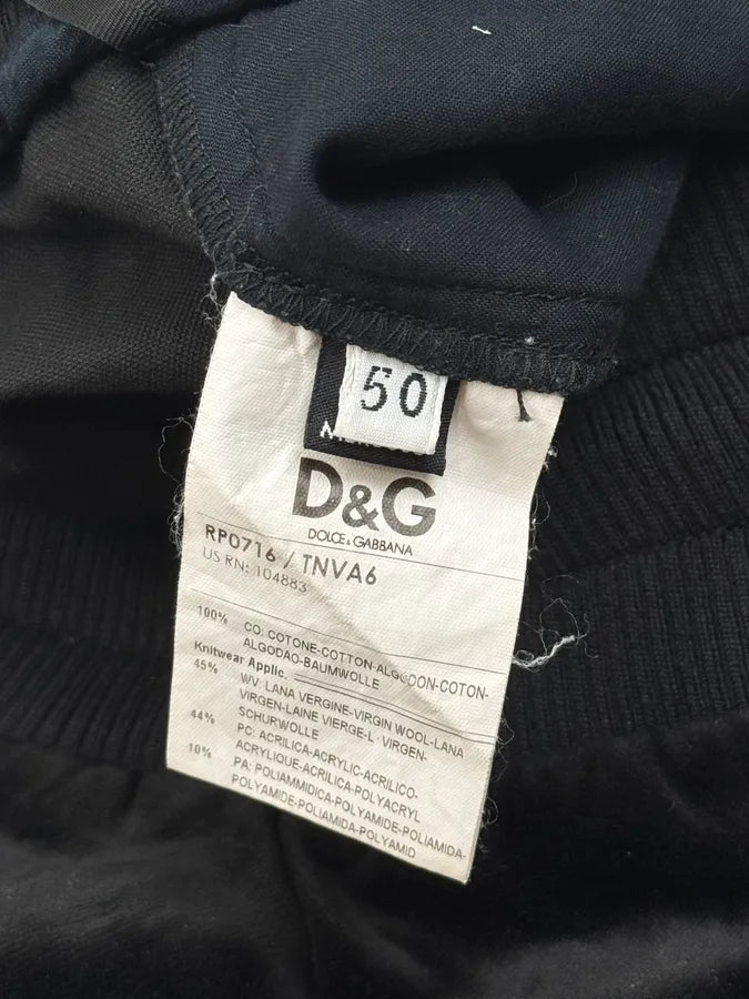 AW2007 Dolce & Gabbana Black Velvet Relax Sweatpants TShrkzj 12