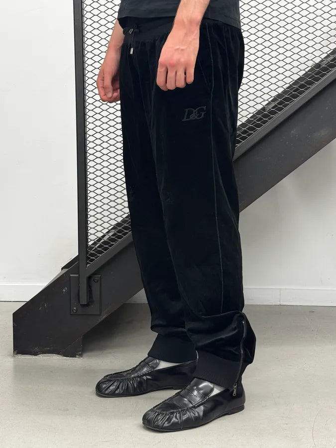 AW2007 Dolce & Gabbana Black Velvet Relax Sweatpants TShrkzj 3