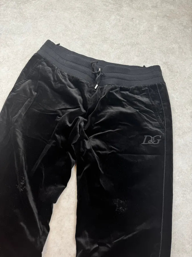 AW2007 Dolce & Gabbana Black Velvet Relax Sweatpants TShrkzj 5