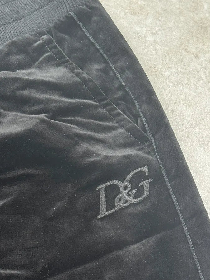 AW2007 Dolce & Gabbana Black Velvet Relax Sweatpants TShrkzj 9