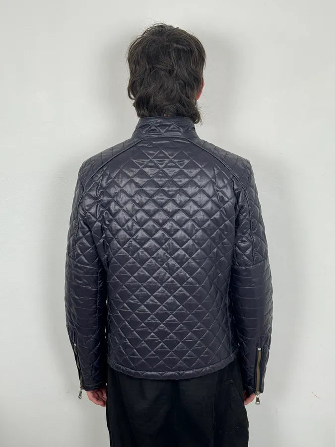 AW2007 Dolce & Gabbana Dark Purple Puffer Lamb Leather Jacket RndzcSn 2