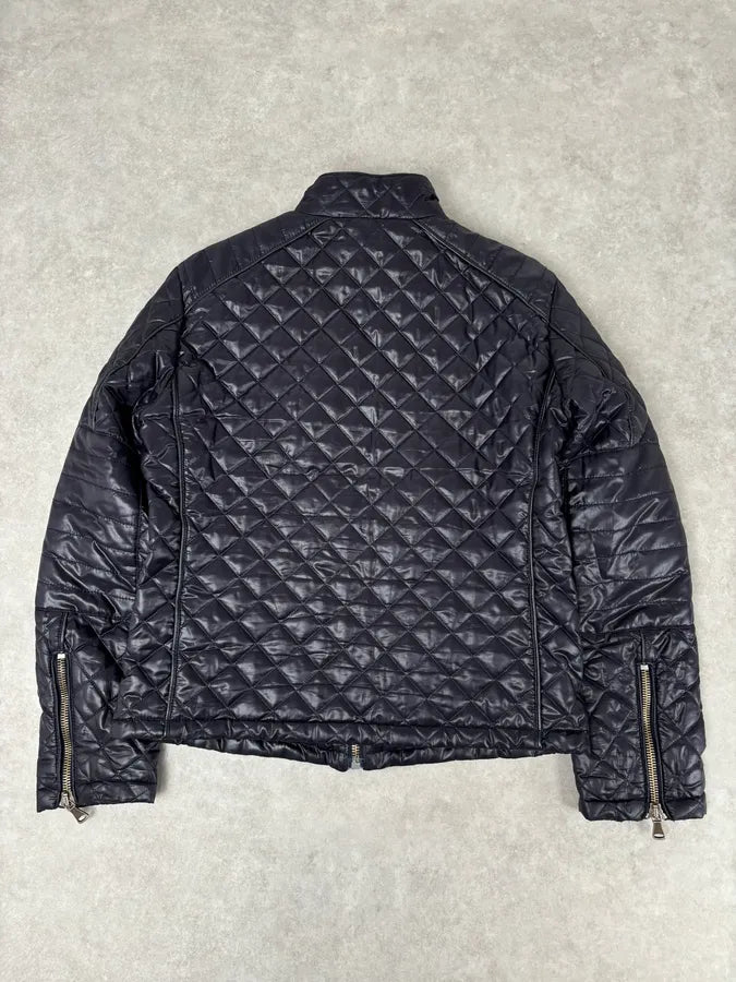 AW2007 Dolce & Gabbana Dark Purple Puffer Lamb Leather Jacket RndzcSn 4