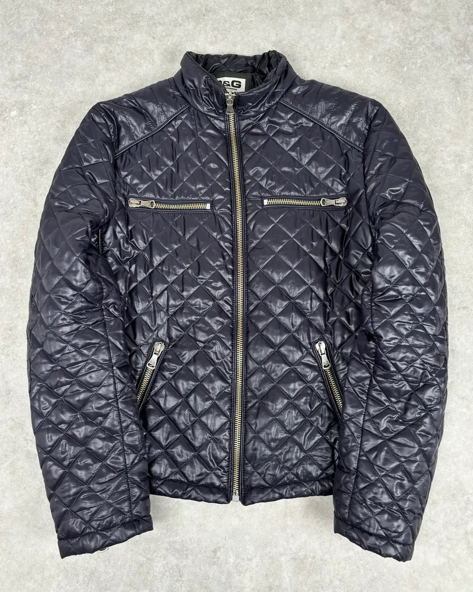 AW2007 Dolce & Gabbana Dark Purple Puffer Lamb Leather Jacket RndzcSn 0