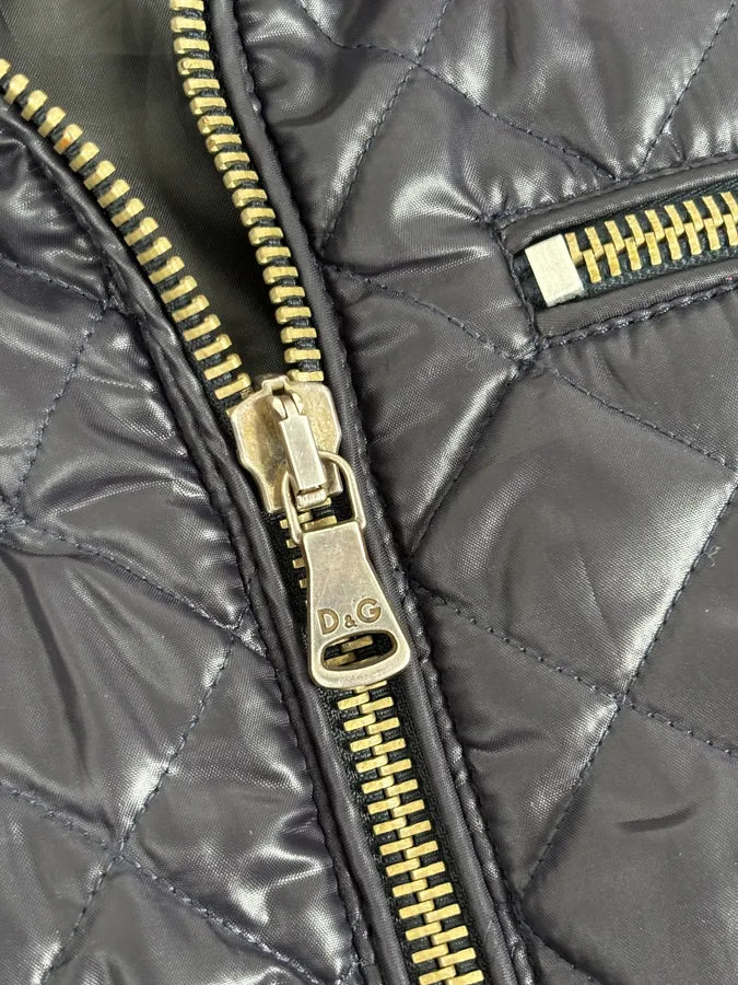 AW2007 Dolce & Gabbana Dark Purple Puffer Lamb Leather Jacket RndzcSn 8