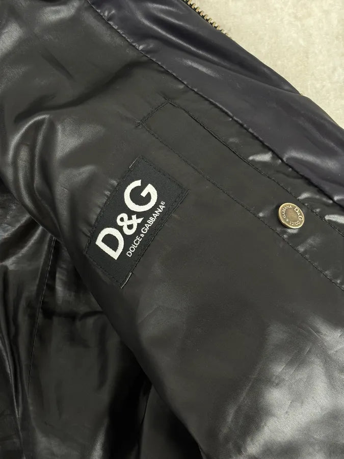 AW2007 Dolce & Gabbana Dark Purple Puffer Lamb Leather Jacket RndzcSn 9