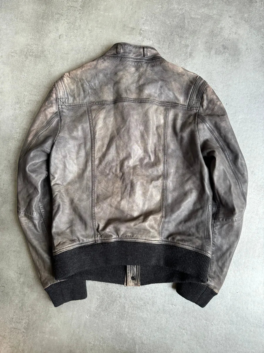 AW2007 Dolce & Gabbana Excellence Grey Lamb Leather Jacket CdRbIXo 1