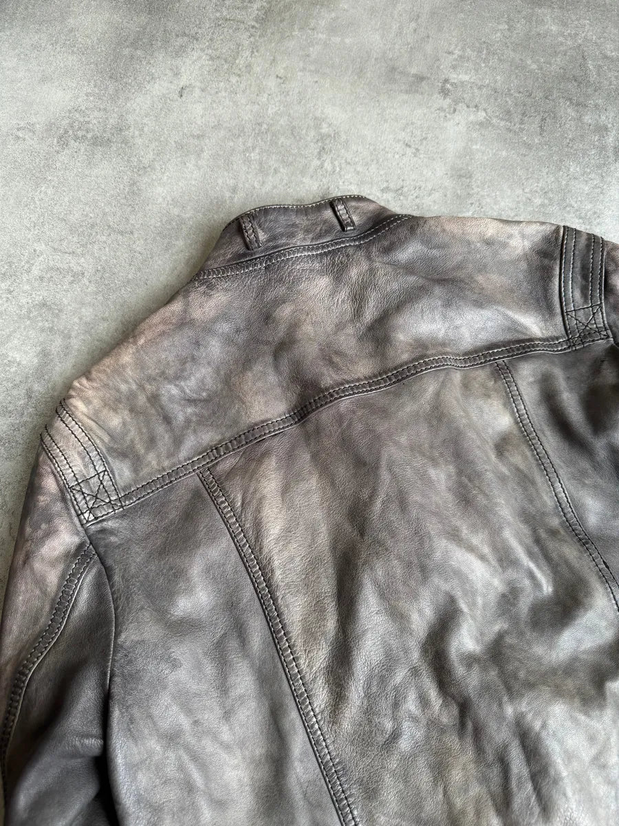 AW2007 Dolce & Gabbana Excellence Grey Lamb Leather Jacket CdRbIXo 5