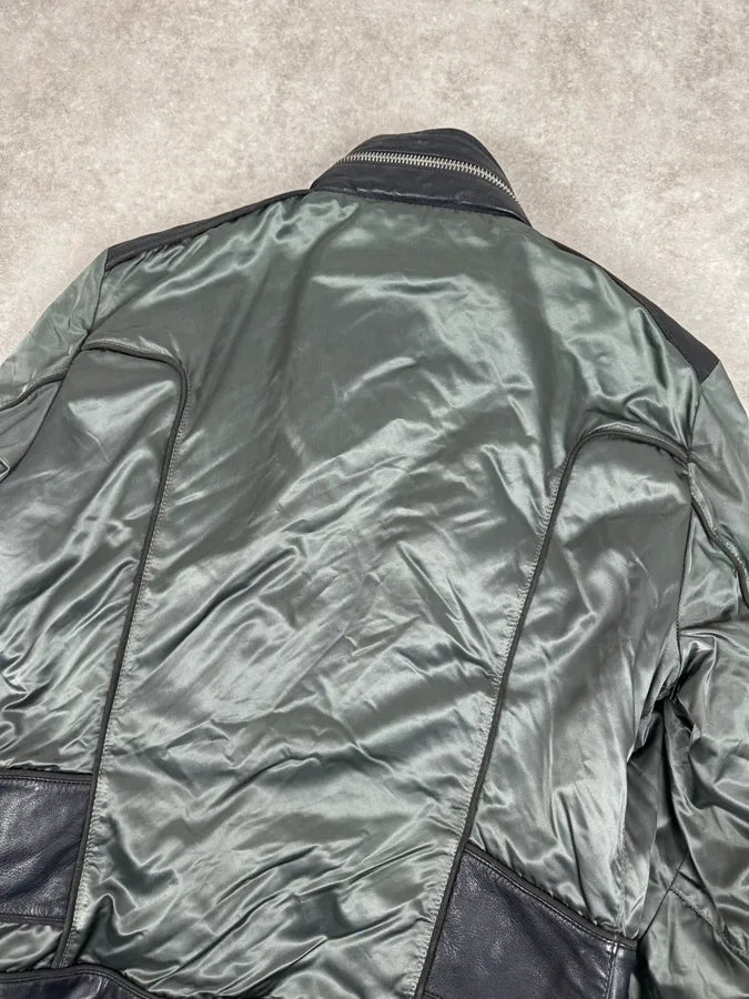 AW2007 Dolce & Gabbana Green & Black Multi Zips Nylon Biker Jacket LmURjiM 6