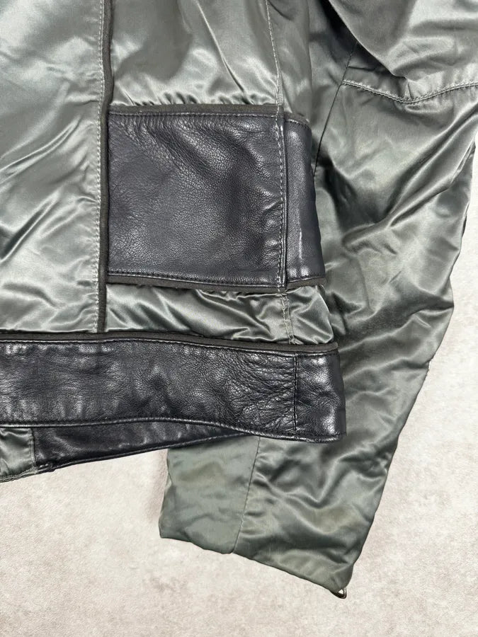 AW2007 Dolce & Gabbana Green & Black Multi Zips Nylon Biker Jacket LmURjiM 9