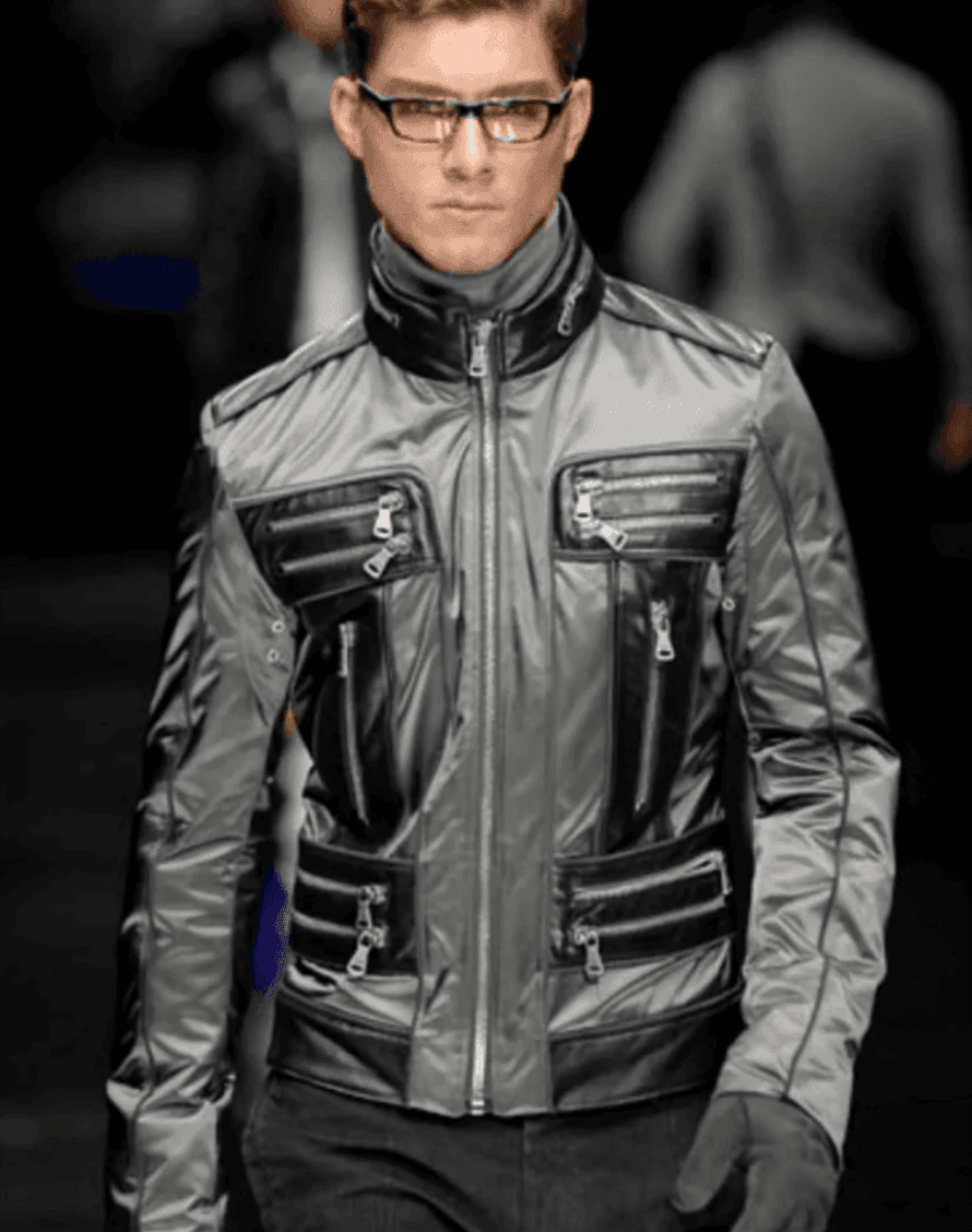 AW2007 Dolce & Gabbana Green & Black Multi Zips Nylon Biker Jacket LmURjiM 1