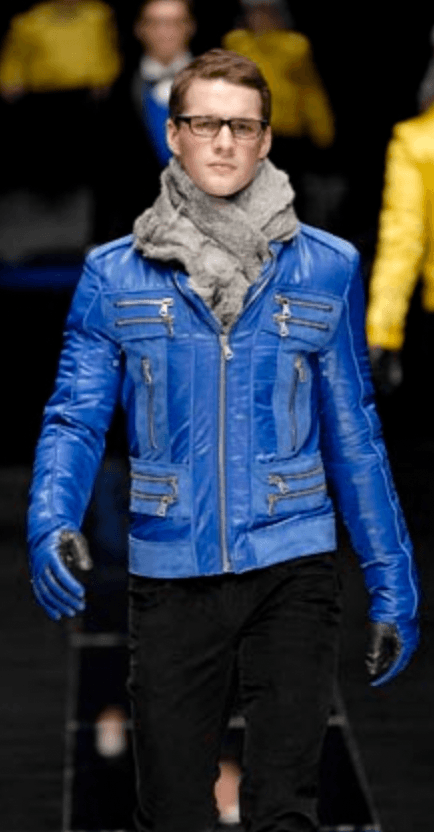 AW2007 Dolce & Gabbana Hybrid Multi-Zip Blue Leather Nylon Jacket AtKgYmw 1