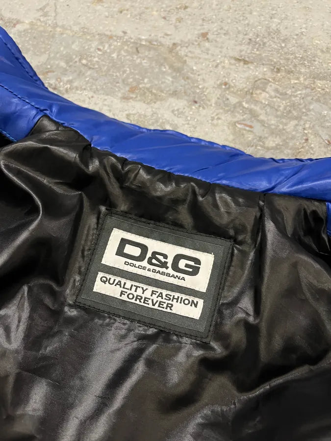 AW2007 Dolce & Gabbana Hybrid Multi-Zip Blue Leather Nylon Jacket AtKgYmw 10