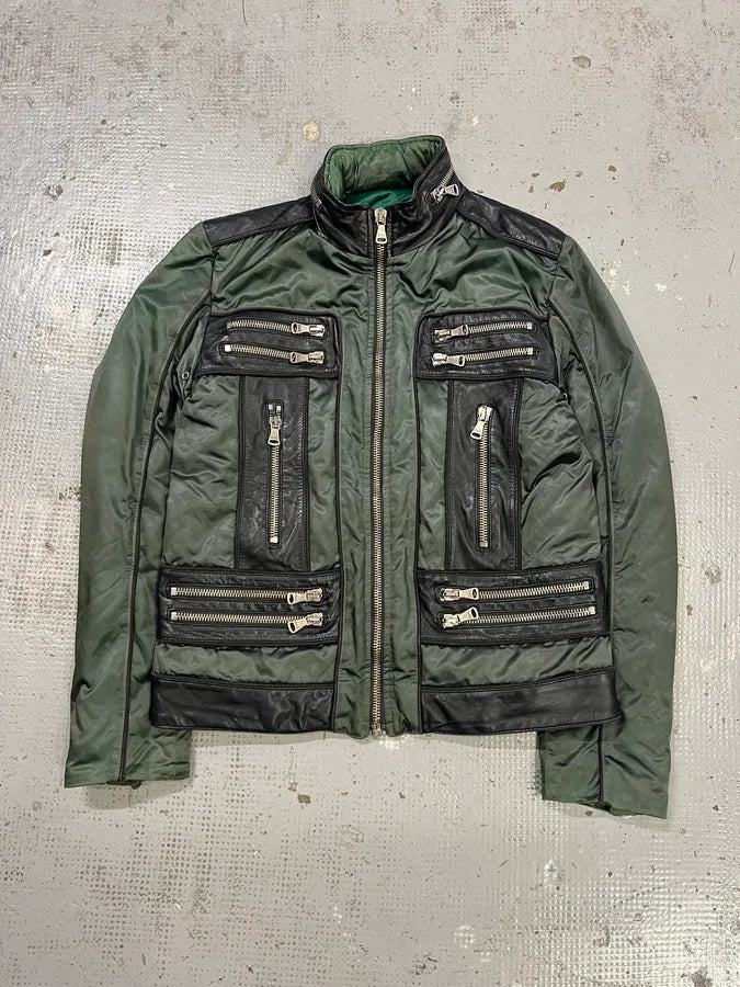 AW2007 Dolce & Gabbana Khaki Hybrid Nylon Leather Jacket EXeTvCd 0