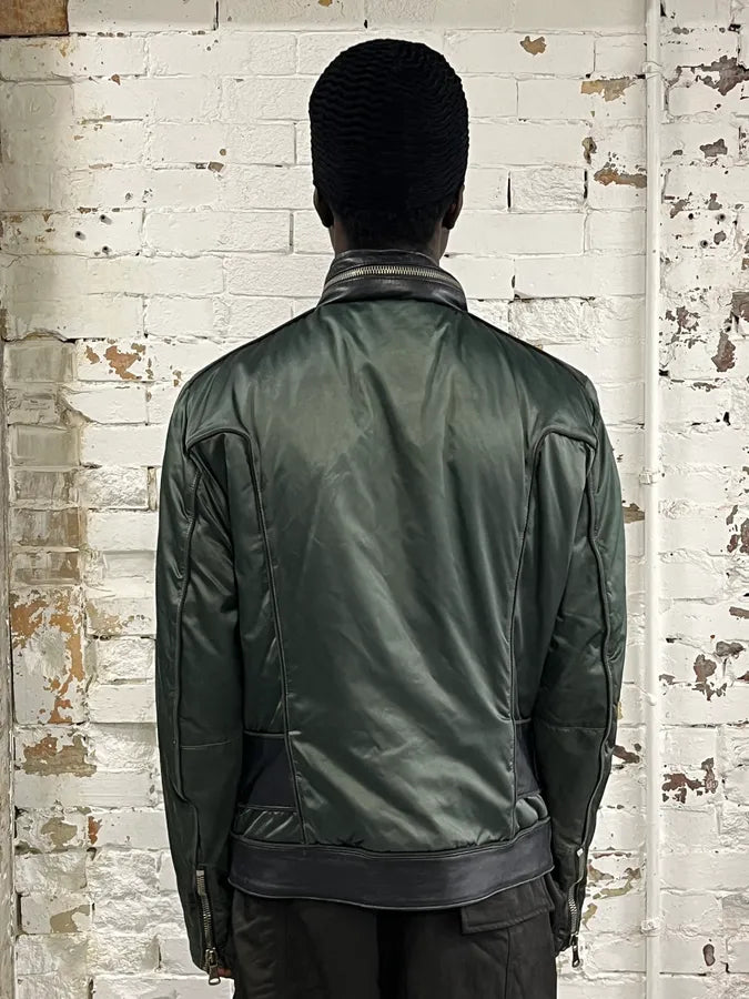 AW2007 Dolce & Gabbana Khaki Hybrid Nylon Leather Jacket EXeTvCd 3