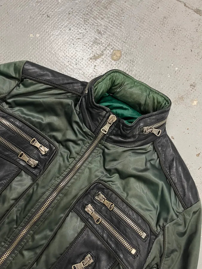 AW2007 Dolce & Gabbana Khaki Hybrid Nylon Leather Jacket EXeTvCd 5