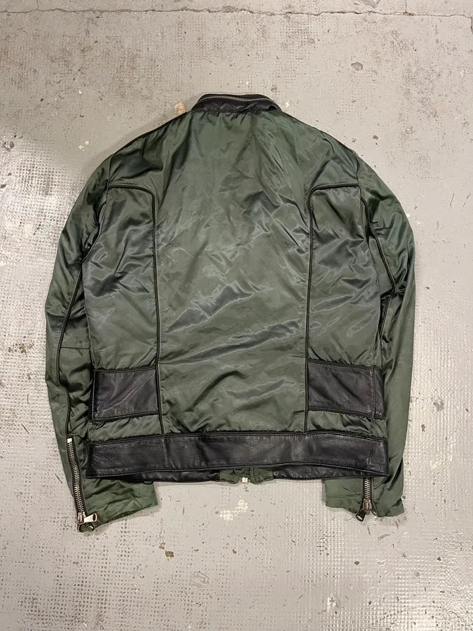 AW2007 Dolce & Gabbana Khaki Hybrid Nylon Leather Jacket EXeTvCd 7