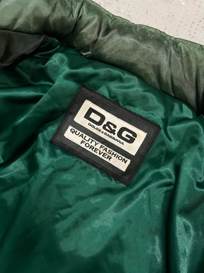 AW2007 Dolce & Gabbana Khaki Hybrid Nylon Leather Jacket EXeTvCd 9