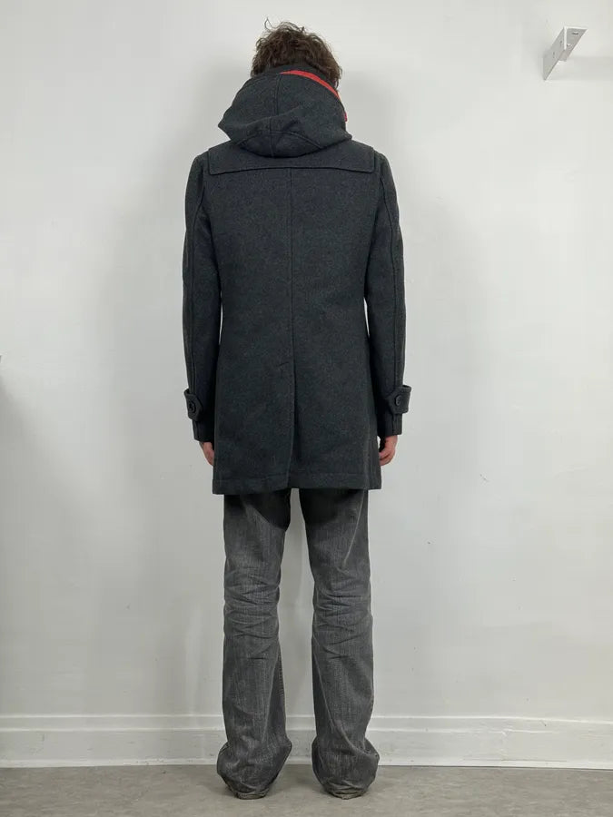AW2007 Dolce & Gabbana Montgomery Grey Wool Hooded Long Coat uuNTmly 3