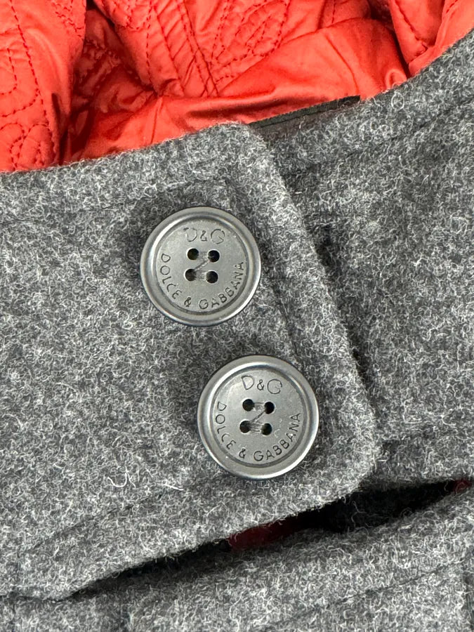 AW2007 Dolce & Gabbana Montgomery Grey Wool Hooded Long Coat uuNTmly 12