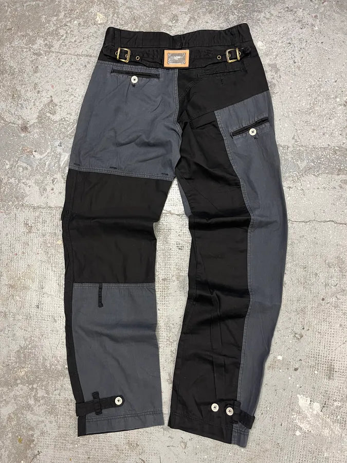 AW2007 Dolce & Gabbana Multi Pockets Cargo Black & Grey Pants (M) HFewHYw 6