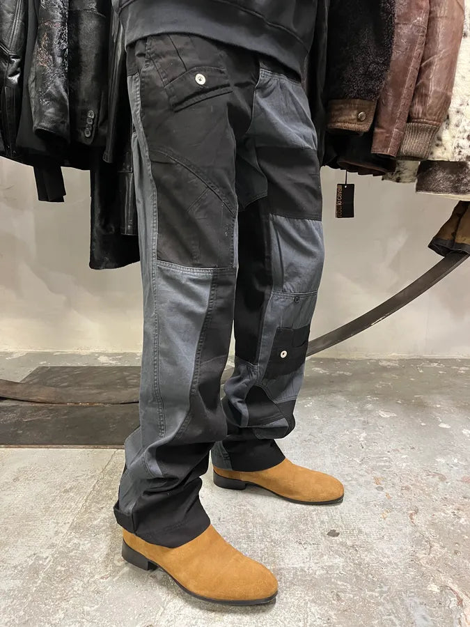 AW2007 Dolce & Gabbana Multi Pockets Cargo Black & Grey Pants (M) HFewHYw 1