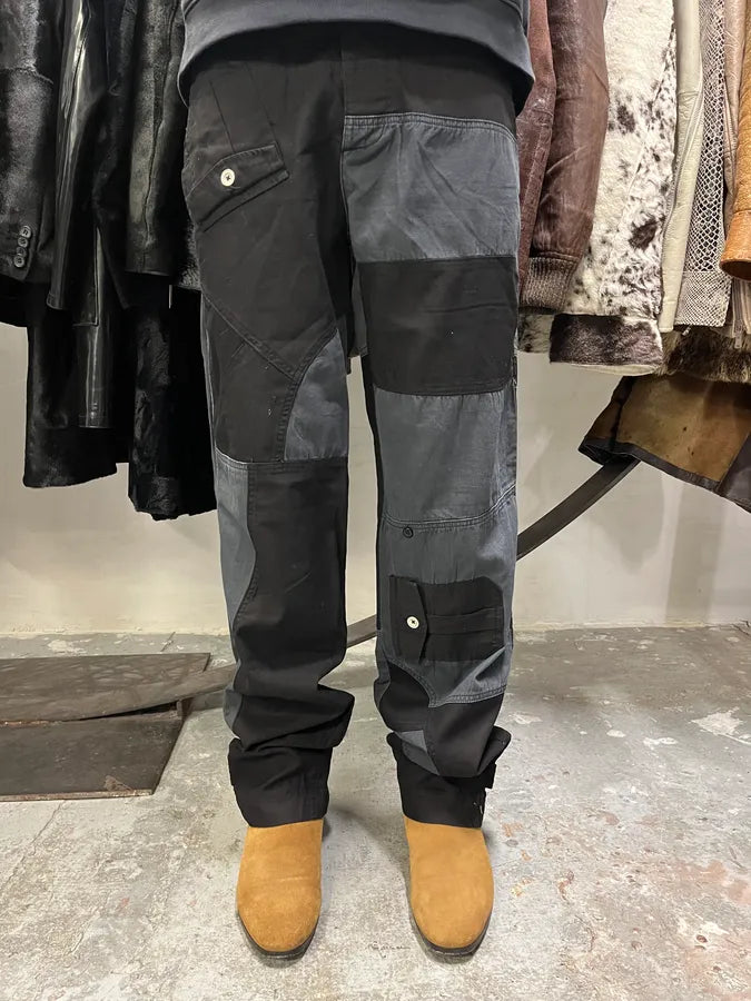 AW2007 Dolce & Gabbana Multi Pockets Cargo Black & Grey Pants HFewHYw 2