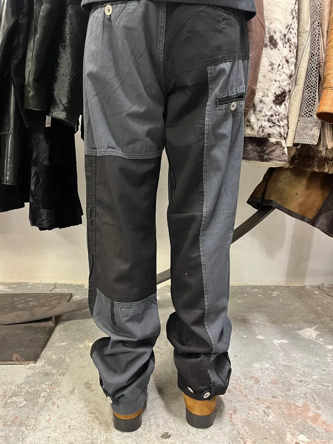 AW2007 Dolce & Gabbana Multi Pockets Cargo Black & Grey Pants (M) HFewHYw 3