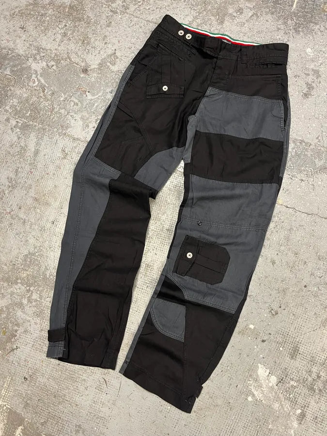 AW2007 Dolce & Gabbana Multi Pockets Cargo Black & Grey Pants (M) HFewHYw 4